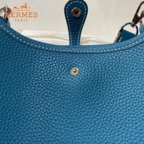 HERMES愛馬仕-011   原單伊芙琳 mini evelyne 17cm 金銀扣現貨蠟線