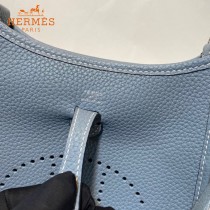 HERMES愛馬仕-019   原單伊芙琳 mini evelyne 17cm 金銀扣現貨蠟線