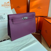 HERMES  海葵紫  愛馬仕 原單evercolor皮 Kelly DanSe 22cm  金銀扣