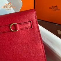 HERMES  大紅  愛馬仕 原單evercolor皮 Kelly DanSe 22cm  金銀扣