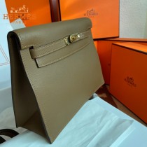HERMES  威马犬米色  愛馬仕 原單evercolor皮 Kelly DanSe 22cm  金銀扣