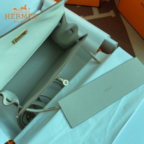 HERMES  奶昔白  愛馬仕 原單evercolor皮 Kelly DanSe 22cm  金銀扣