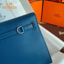 HERMES  深邃蓝  愛馬仕 原單evercolor皮 Kelly DanSe 22cm  金銀扣