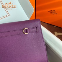 HERMES  海葵紫  愛馬仕 原單evercolor皮 Kelly DanSe 22cm  金銀扣