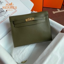 HERMES  丛林绿  愛馬仕 原單evercolor皮 Kelly DanSe 22cm  金銀扣