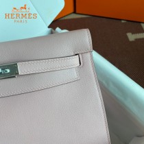 HERMES  3Q粉  愛馬仕 原單evercolor皮 Kelly DanSe 22cm  金銀扣