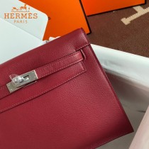 HERMES  酒红  愛馬仕 原單evercolor皮 Kelly DanSe 22cm  金銀扣