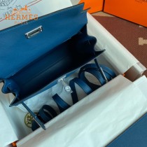 HERMES  深邃蓝  愛馬仕 原單evercolor皮 Kelly DanSe 22cm  金銀扣