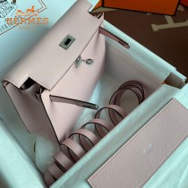 HERMES  3Q粉  愛馬仕 原單evercolor皮 Kelly DanSe 22cm  金銀扣
