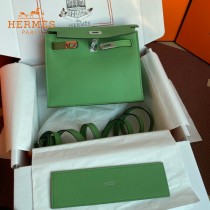 HERMES  牛油果绿  愛馬仕 原單evercolor皮 Kelly DanSe 22cm  金銀扣