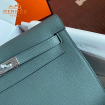 HERMES  杏仁绿  愛馬仕 原單evercolor皮 Kelly DanSe 22cm  金銀扣