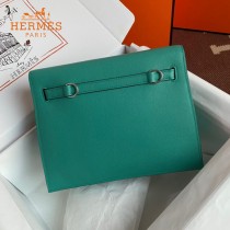 HERMES  孔雀蓝  愛馬仕 原單evercolor皮 Kelly DanSe 22cm  金銀扣