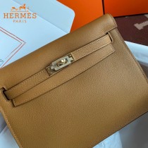 HERMES  芝麻色  愛馬仕 原單evercolor皮 Kelly DanSe 22cm  金銀扣