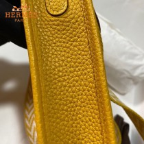 HERMES愛馬仕-012   原單伊芙琳 mini evelyne 17cm 金銀扣現貨蠟線