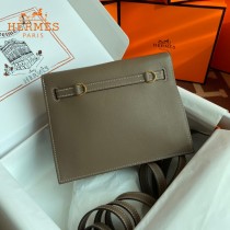 HERMES  大象灰  愛馬仕 原單evercolor皮 Kelly DanSe 22cm  金銀扣