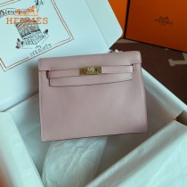 HERMES  3Q粉  愛馬仕 原單evercolor皮 Kelly DanSe 22cm  金銀扣