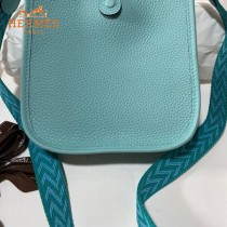 HERMES愛馬仕-09   原單伊芙琳 mini evelyne 17cm 金銀扣現貨蠟線