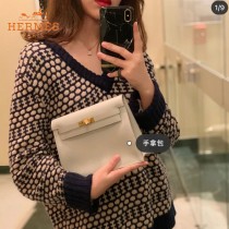 HERMES  珍珠灰  愛馬仕 原單evercolor皮 Kelly DanSe 22cm  金銀扣