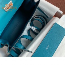 HERMES  牛仔蓝  愛馬仕 原單evercolor皮 Kelly DanSe 22cm  金銀扣