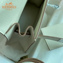 HERMES  奶昔白  愛馬仕 原單evercolor皮 Kelly DanSe 22cm  金銀扣