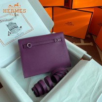 HERMES  海葵紫  愛馬仕 原單evercolor皮 Kelly DanSe 22cm  金銀扣