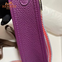 HERMES愛馬仕-06   原單伊芙琳 mini evelyne 17cm 金銀扣現貨蠟線