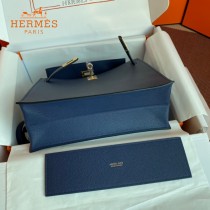 HERMES  深蓝  愛馬仕 原單evercolor皮 Kelly DanSe 22cm  金銀扣