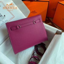 HERMES  玫瑰紫  愛馬仕 原單evercolor皮 Kelly DanSe 22cm  金銀扣