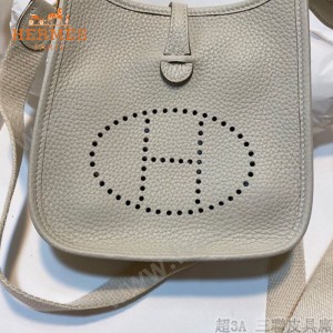 HERMES愛馬仕-017   原單伊芙琳 mini evelyne 17cm 金銀扣現貨蠟線