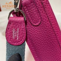 HERMES愛馬仕-014   原單伊芙琳 mini evelyne 17cm 金銀扣現貨蠟線