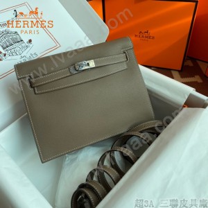 HERMES  大象灰  愛馬仕 原單evercolor皮 Kelly DanSe 22cm  金銀扣