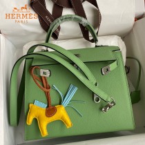 HERMES  牛油果绿   原單 Kelly 25cm 進口Epsom皮  蠟線工藝