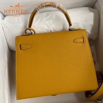 HERMES  琥珀黄   原單 Kelly 25cm 進口Epsom皮  蠟線工藝