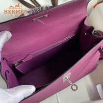 HERMES  海葵紫   原單 Kelly 25cm 進口Epsom皮  蠟線工藝