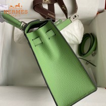 HERMES  牛油果绿   原單 Kelly 25cm 進口Epsom皮  蠟線工藝