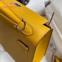 HERMES  琥珀黄   原單 Kelly 25cm 進口Epsom皮  蠟線工藝