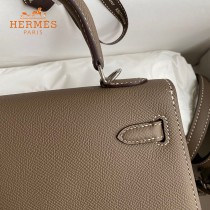 HERMES  大象灰   原單 Kelly 25cm 進口Epsom皮  蠟線工藝