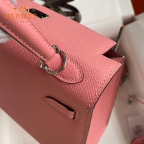 HERMES  奶昔粉   原單 Kelly 25cm 進口Epsom皮  蠟線工藝