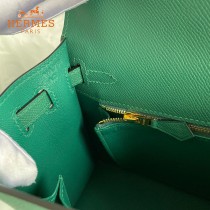 HERMES  森林绿  原單 Kelly 25cm 進口Epsom皮  蠟線工藝