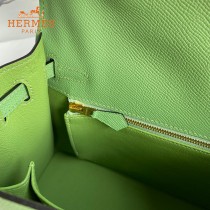 HERMES  牛油果绿   原單 Kelly 25cm 進口Epsom皮  蠟線工藝