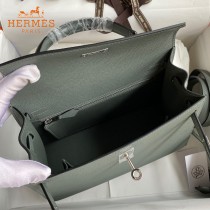 HERMES  杏仁绿   原單 Kelly 25cm 進口Epsom皮  蠟線工藝