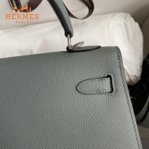 HERMES  杏仁绿   原單 Kelly 25cm 進口Epsom皮  蠟線工藝