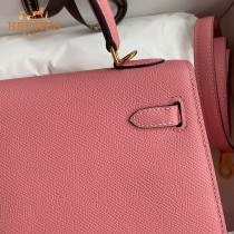 HERMES  奶昔粉   原單 Kelly 25cm 進口Epsom皮  蠟線工藝