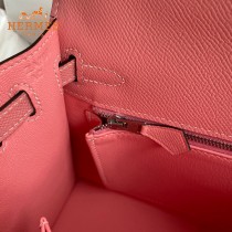 HERMES  奶昔粉   原單 Kelly 25cm 進口Epsom皮  蠟線工藝