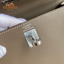 HERMES  大象灰   原單 Kelly 25cm 進口Epsom皮  蠟線工藝