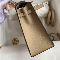 HERMES  风衣灰   原單 Kelly 25cm 進口Epsom皮  蠟線工藝