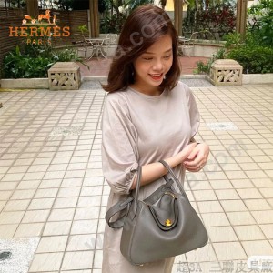HERMES  锡器灰  原單  Lindy 琳迪