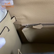 HERMES  风衣灰   原單 Kelly 25cm 進口Epsom皮  蠟線工藝