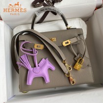 HERMES  沥青灰   原單 Kelly 25cm 進口Epsom皮  蠟線工藝