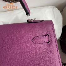 HERMES  海葵紫   原單 Kelly 25cm 進口Epsom皮  蠟線工藝